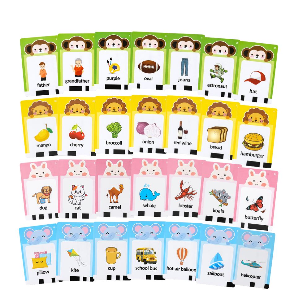 Cartões Flash Falantes Brinquedos de Aprendizagem Infância Educação Inteligente Infantil Placa de Áudio Aprendizagem de Leitura Máquina de Inglês com 224 palavras para 2 a 6 anos de idade Preto/Branco