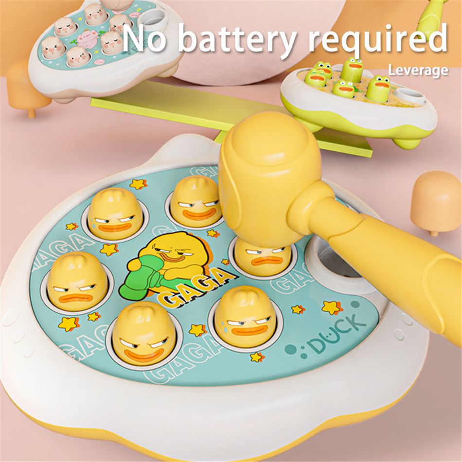 Whack-a-mole Game Fast Reflexes Kid Early Educational Toy Puzzle Toys with Hammer for Boys and Girls Yellow big image 3