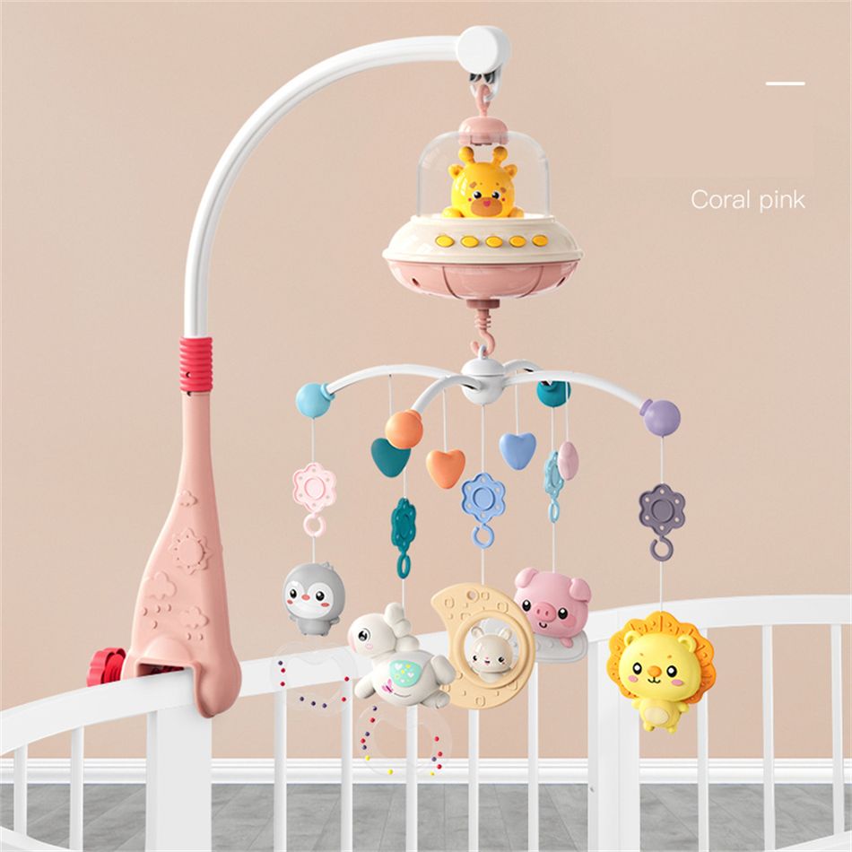 Baby Mobile Rattles Toys Hanging Rotating Crib Bed Bell Music Box with Timing Function Projector and Lights Color-A