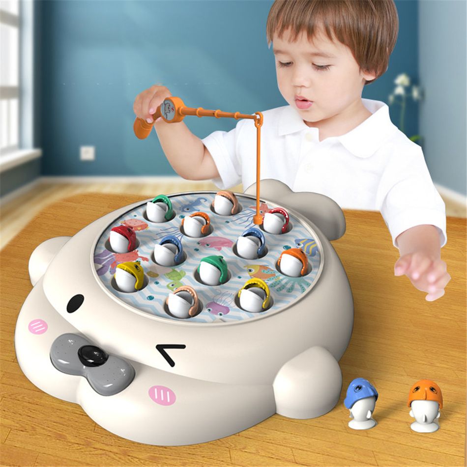 Fishing Game Play Set Includes 12 Fish and 2 Fishing Poles Color Recognition Fine Motor Skill Training Gifts for Boys Girls Color-A big image 7