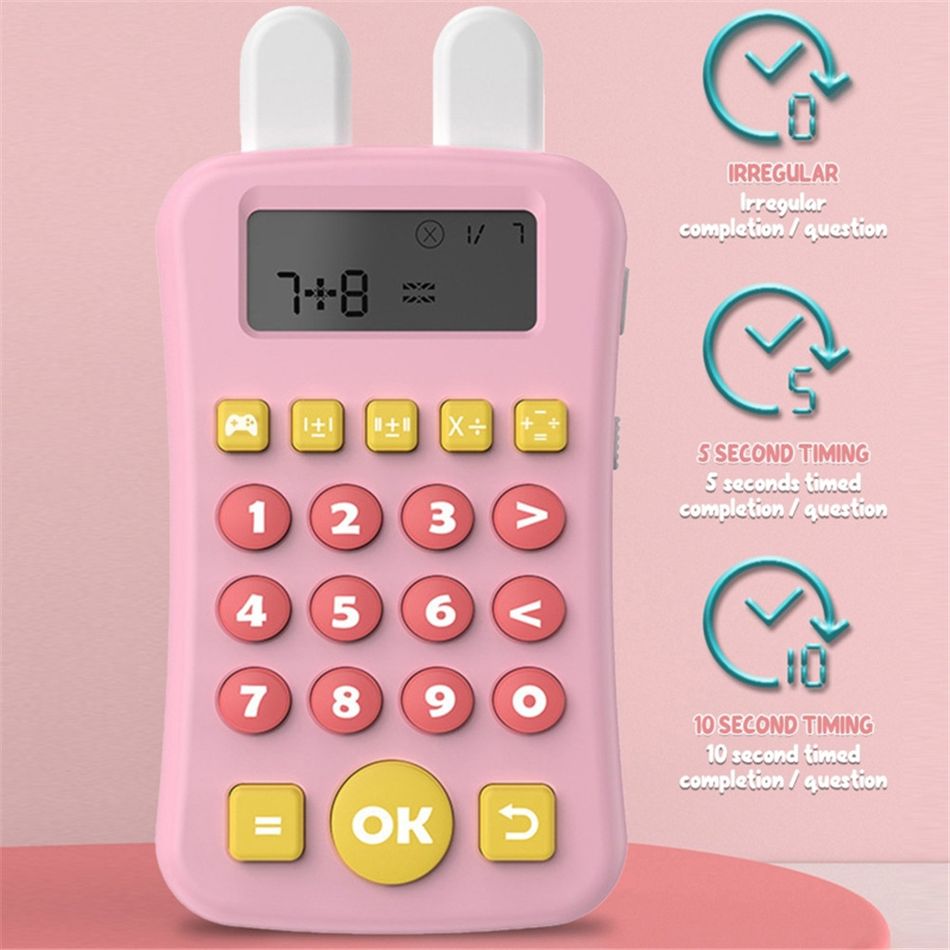 Kids Math Oral Arithmetic Training Machine Calculator Toys Mathematical Thinking Training Time-Limited Test Color-A big image 5