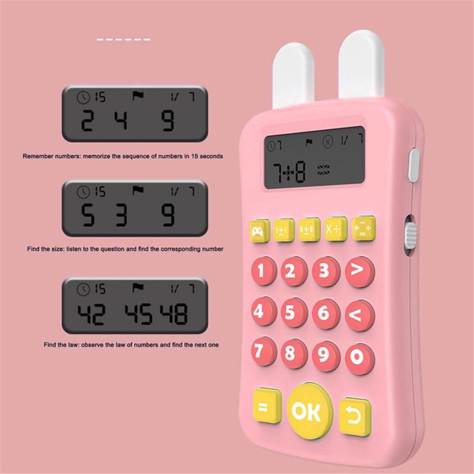 Kids Math Oral Arithmetic Training Machine Calculator Toys Mathematical Thinking Training Time-Limited Test Color-A big image 7