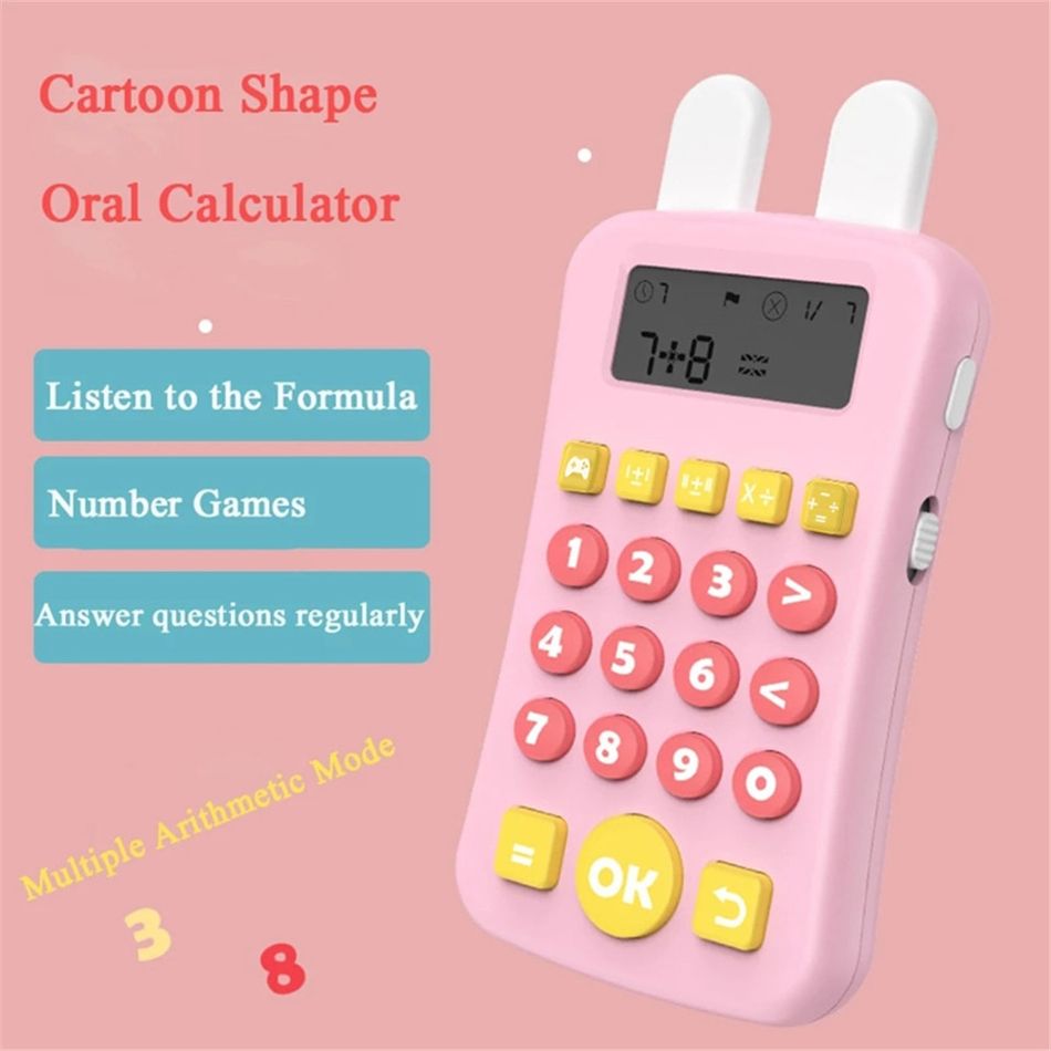 Kids Math Oral Arithmetic Training Machine Calculator Toys Mathematical Thinking Training Time-Limited Test Color-A big image 8