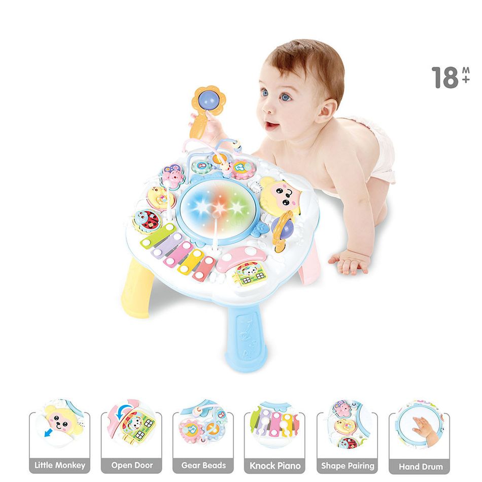 Kids Infants Musical Instrument Learning Table Early Educational Study Activity Center Music Board Game Color-A big image 1