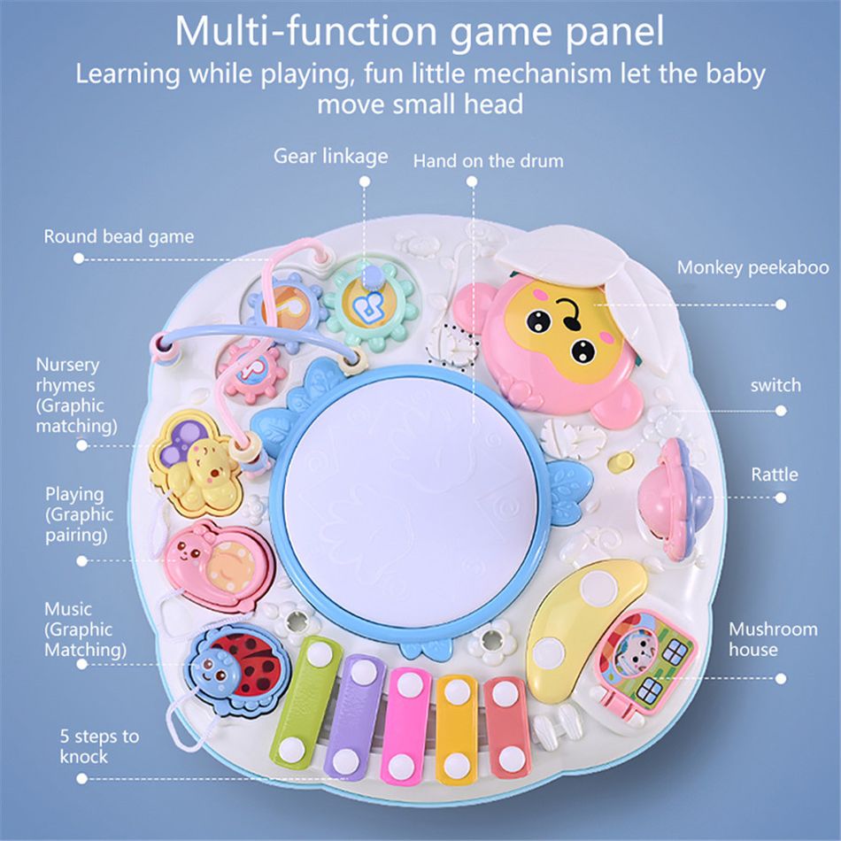 Kids Infants Musical Instrument Learning Table Early Educational Study Activity Center Music Board Game Color-A big image 8