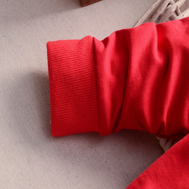 2pcs Stripe Print Long-sleeve Baby Set Red big image 1