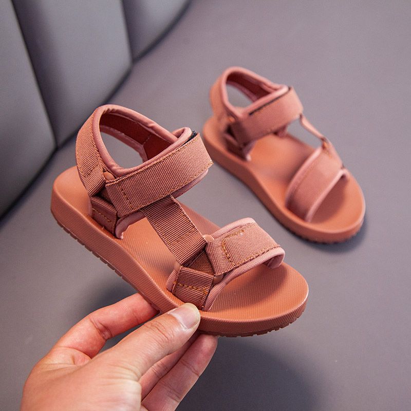 Toddler / Kids Casual Solid Canvas Sandals Brown big image 2