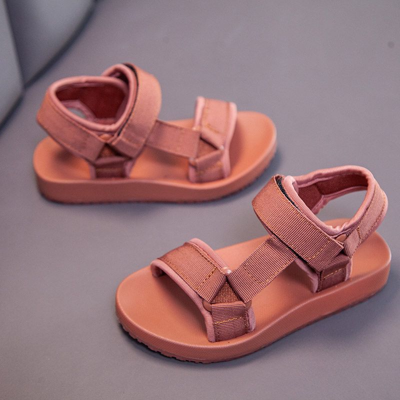 Toddler / Kids Casual Solid Canvas Sandals Brown big image 3