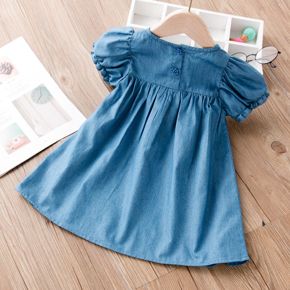 Baby / Toddler Cutie Embroidered Floral Dress Blue big image 2