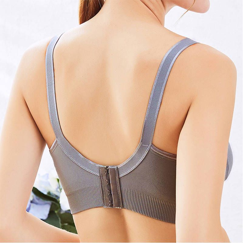 Nursing Seamless Wirefree Solid Bra (A-D CUP SIZES) Grey big image 3