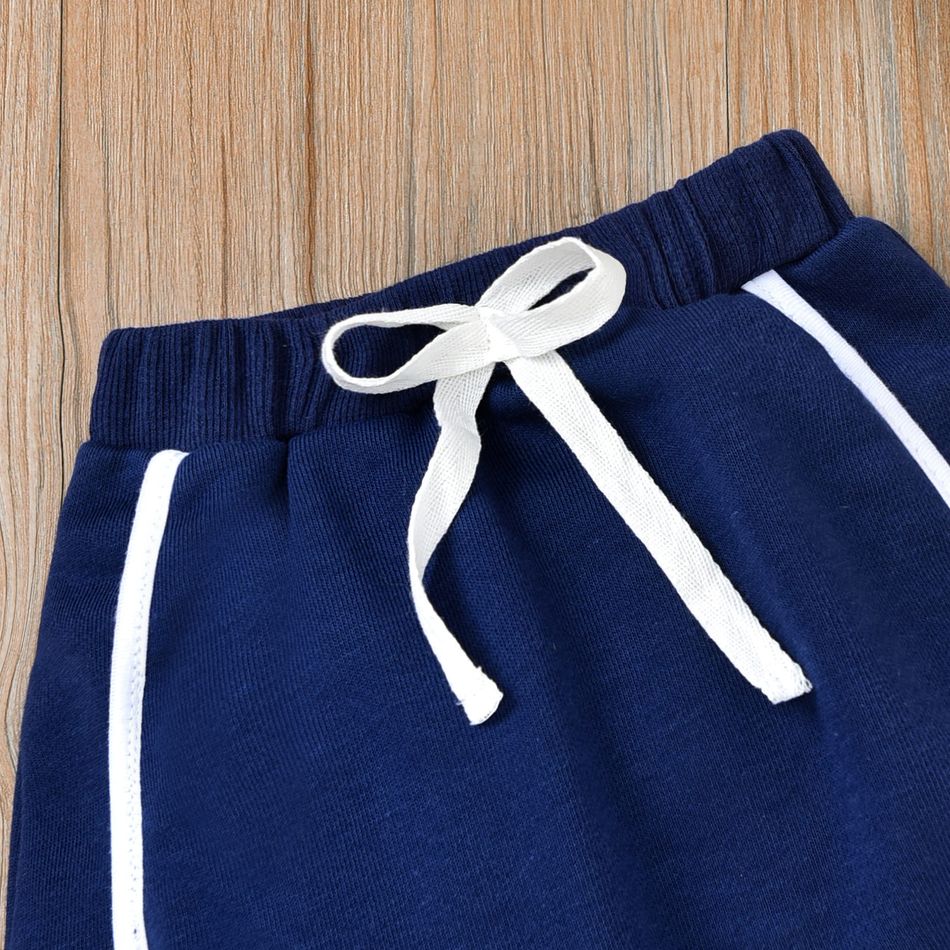 2pcs Baby Number Print Color Block Long-sleeve Baseball Jacket and Mini Skirt Set Grey big image 7