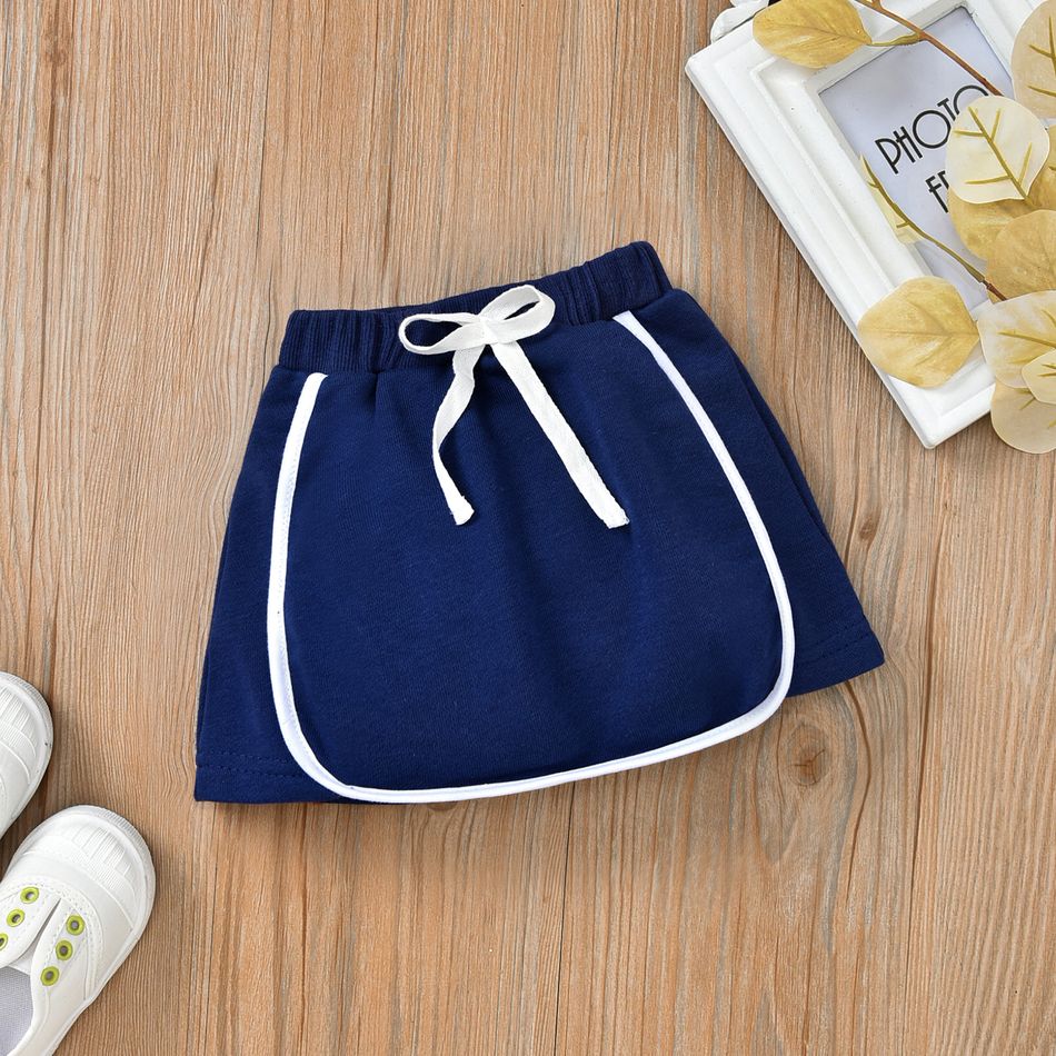 2pcs Baby Number Print Color Block Long-sleeve Baseball Jacket and Mini Skirt Set Grey big image 6