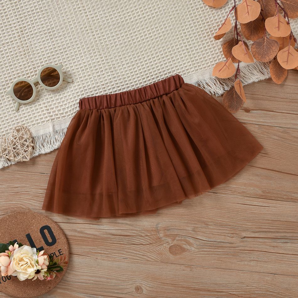 4pcs Baby Thickened Fleece Long-sleeve Leopard Outwear and Mesh Tutu Skirt with Romper Set Brown big image 7