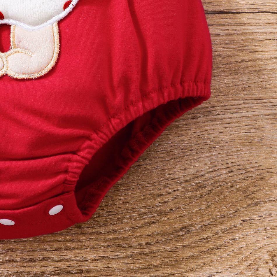 2 unidades Bebé Menina Costuras de tecido Infantil Manga comprida Macacão curto Vermelho big image 7