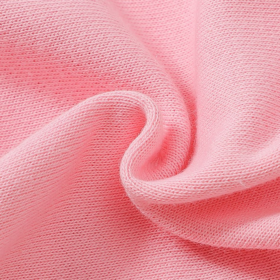 2pcs Baby Girl Pink Long-sleeve 3D Ears Fuzzy Sweatshirt and Sweatpants Set Pink big image 9