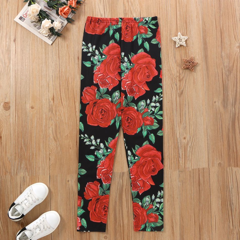 Kid Girl Floral & Polka dots Leggings Multi-color