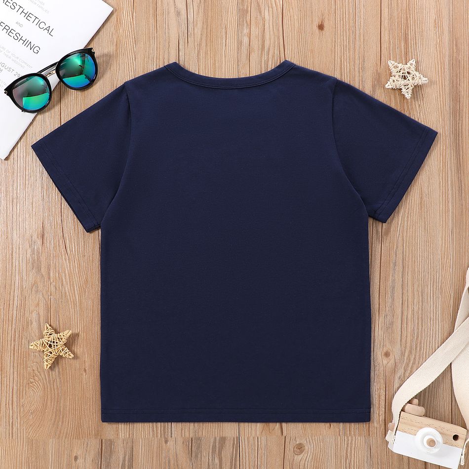 Criança Menino Letras Manga curta T-shirts Azul