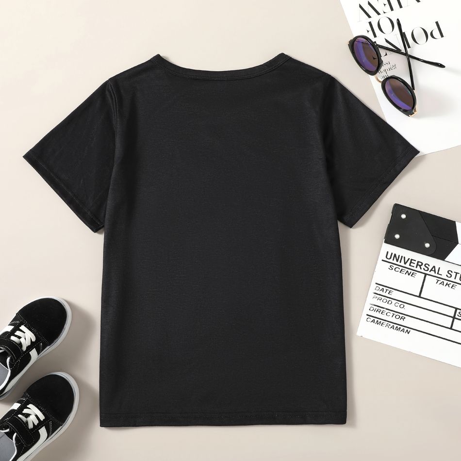 Trendy Kid Boy Short-sleeve Astronaut Galaxy Print T-shirt Black big image 2