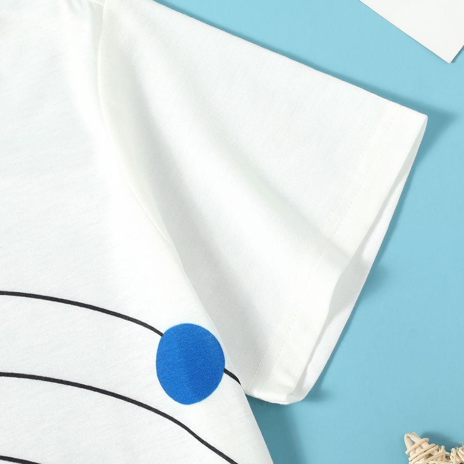 Criança Menino Estampado de espaço Manga comprida T-shirts Branco big image 4