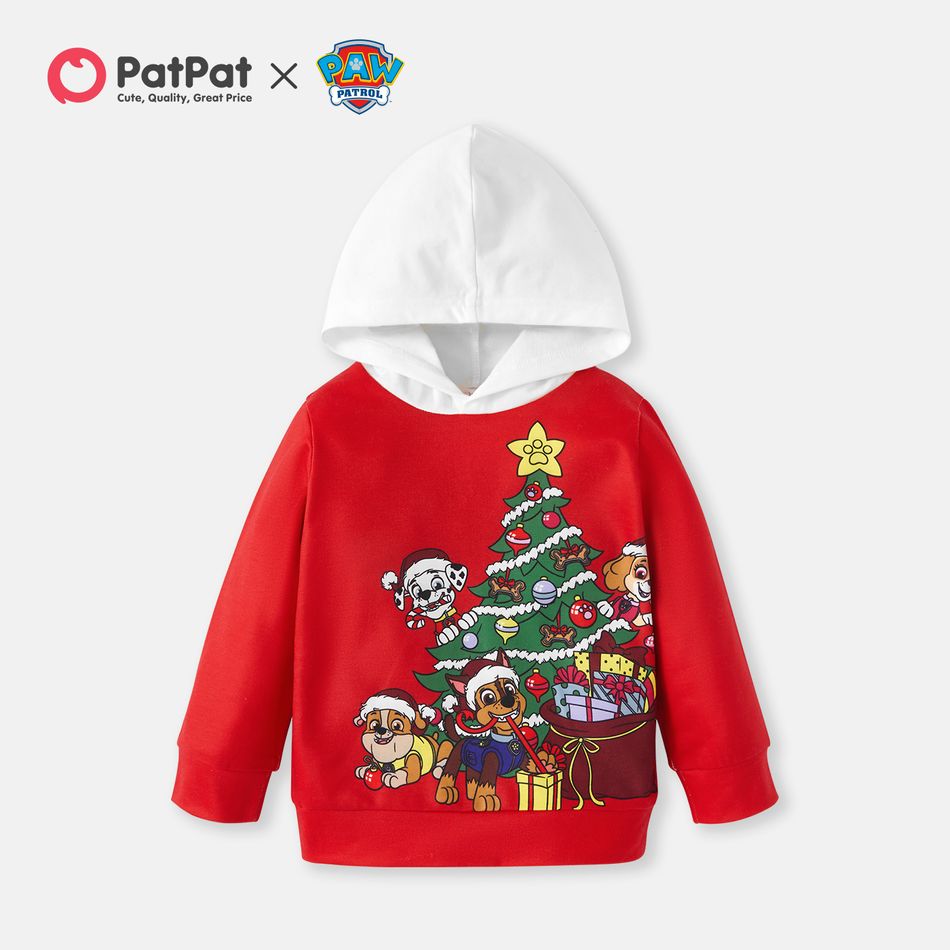 PAW Patrol Toddler Boy/Girl Pups Team Christmas Hooded Sweatshirt Red