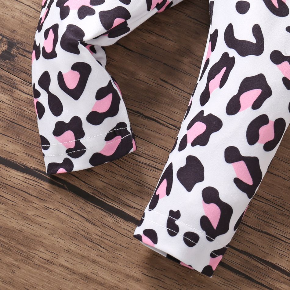 Baby Girl Allover Leopard Print High Waist Leggings Pink big image 6
