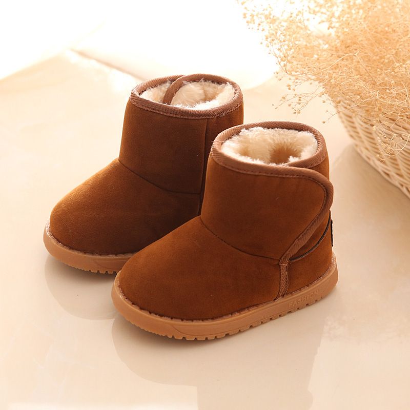 Toddler Solid Cotton Snow boots Brown big image 3