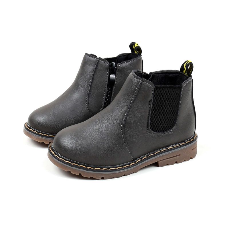 Toddler / Kid Classic Solid Casual Vintage Boots Grey big image 4