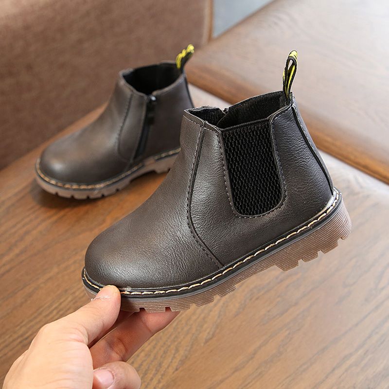 Toddler / Kid Classic Solid Casual Vintage Boots Grey big image 6