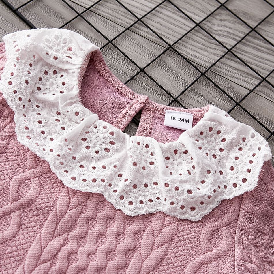2 Stück Kleinkinder Mädchen Spitze Süß Sweatshirt-Sets rosa big image 3