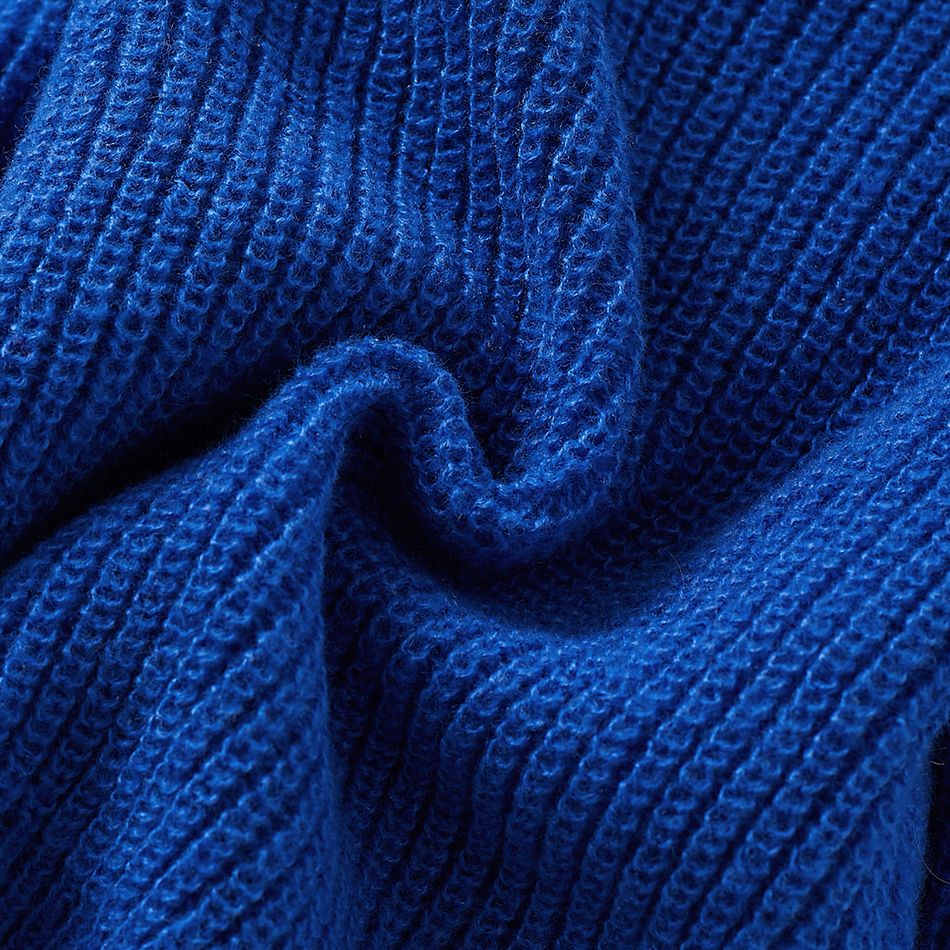 Toddler Girl Basic Solid Color Knit Sweater Blue big image 5
