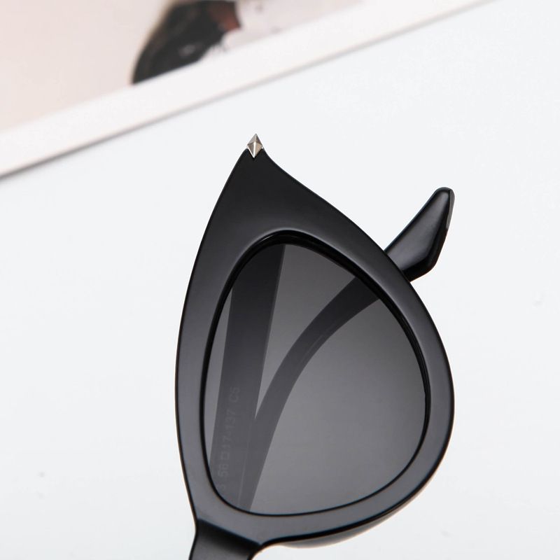 Kids Glasses Vintage Narrow Cat Eye Plastic Frame Decorative Glasses Black big image 4