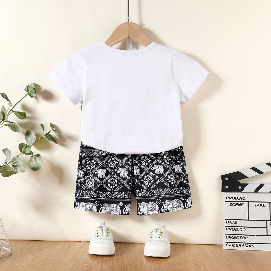 2 unidades Criança Menino Básico conjuntos de camisetas Branco big image 2