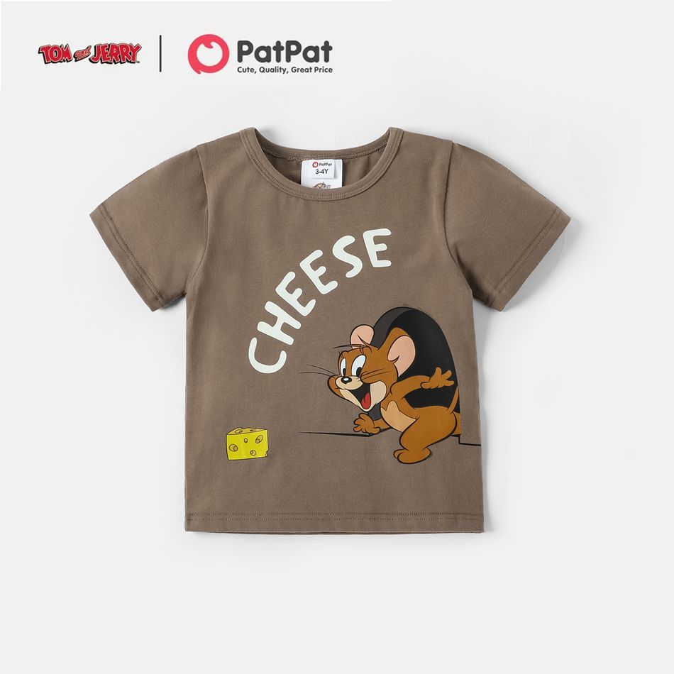 Tom and Jerry Toddler Boy CHEESE Cotton Tee Khaki