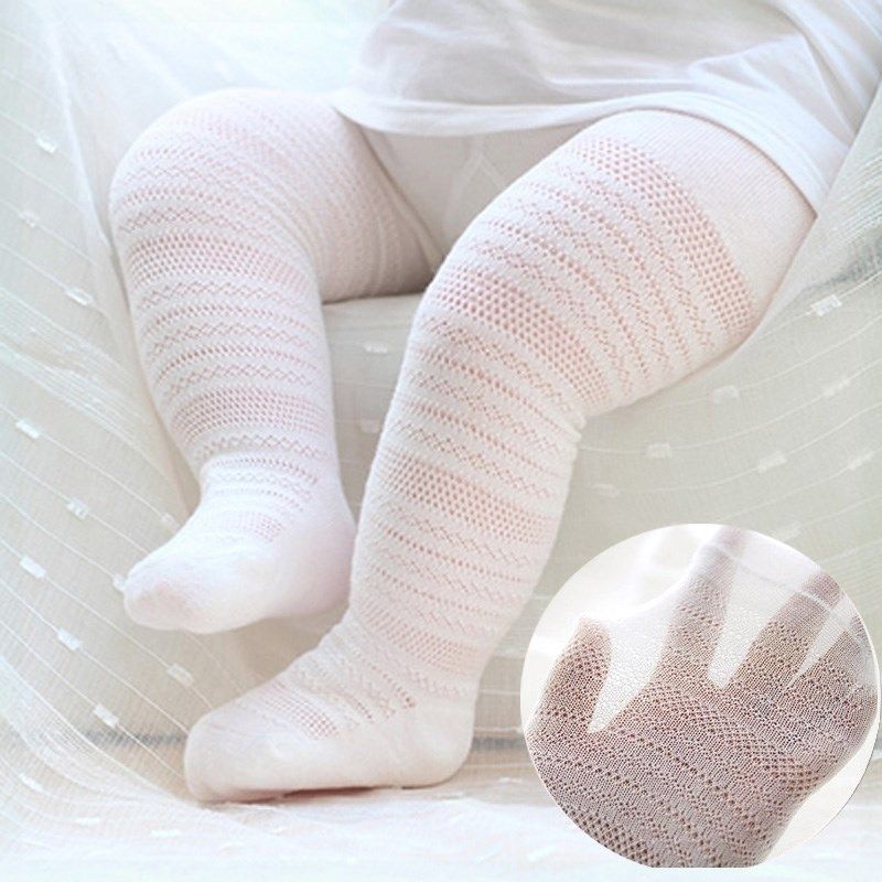 Baby / Toddler Pure Color Textured Pantyhose Leggings Tights White big image 1