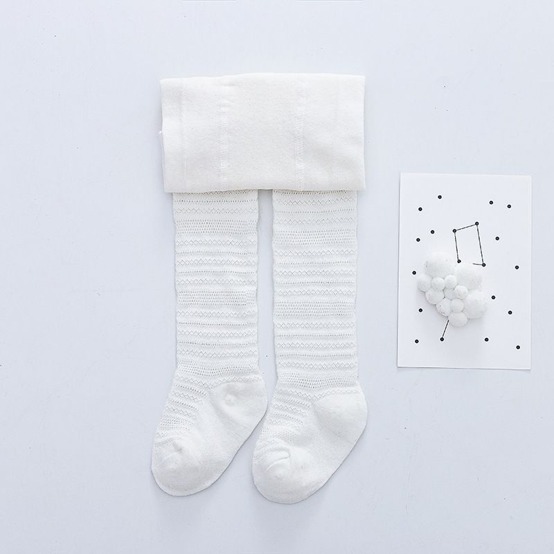 Baby / Toddler Pure Color Textured Pantyhose Leggings Tights White big image 5