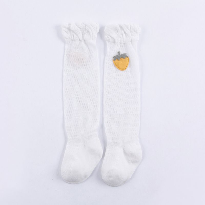 3-pack Baby / Toddler Strawberry Decor Long Stockings White