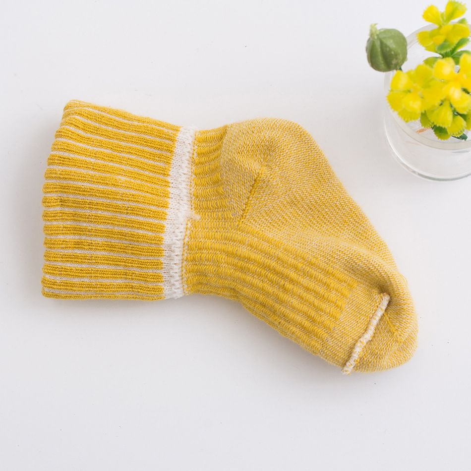 3-pairs Baby Simple Plain Ribbed Socks Multi-color big image 7