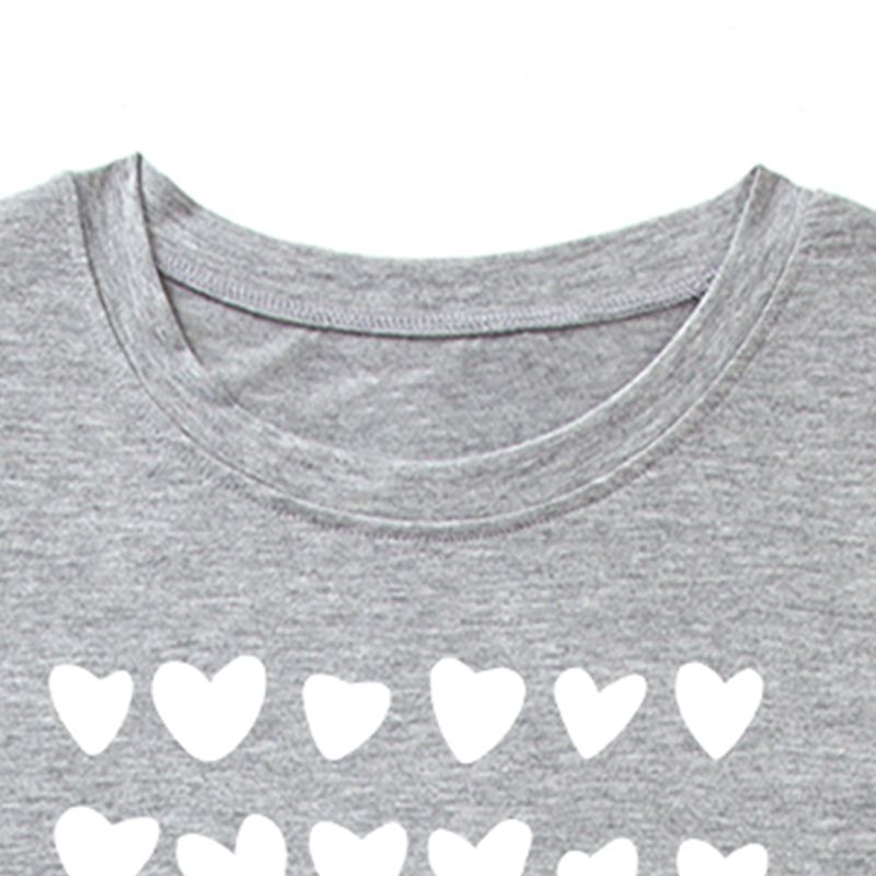 casual Heart-shaped Letter Print Round collar Tank Tops Light Grey big image 3