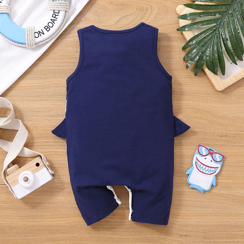 Bebé Unissexo Hipertátil/3D Tubarão Infantil Macacão curto Azul big image 5
