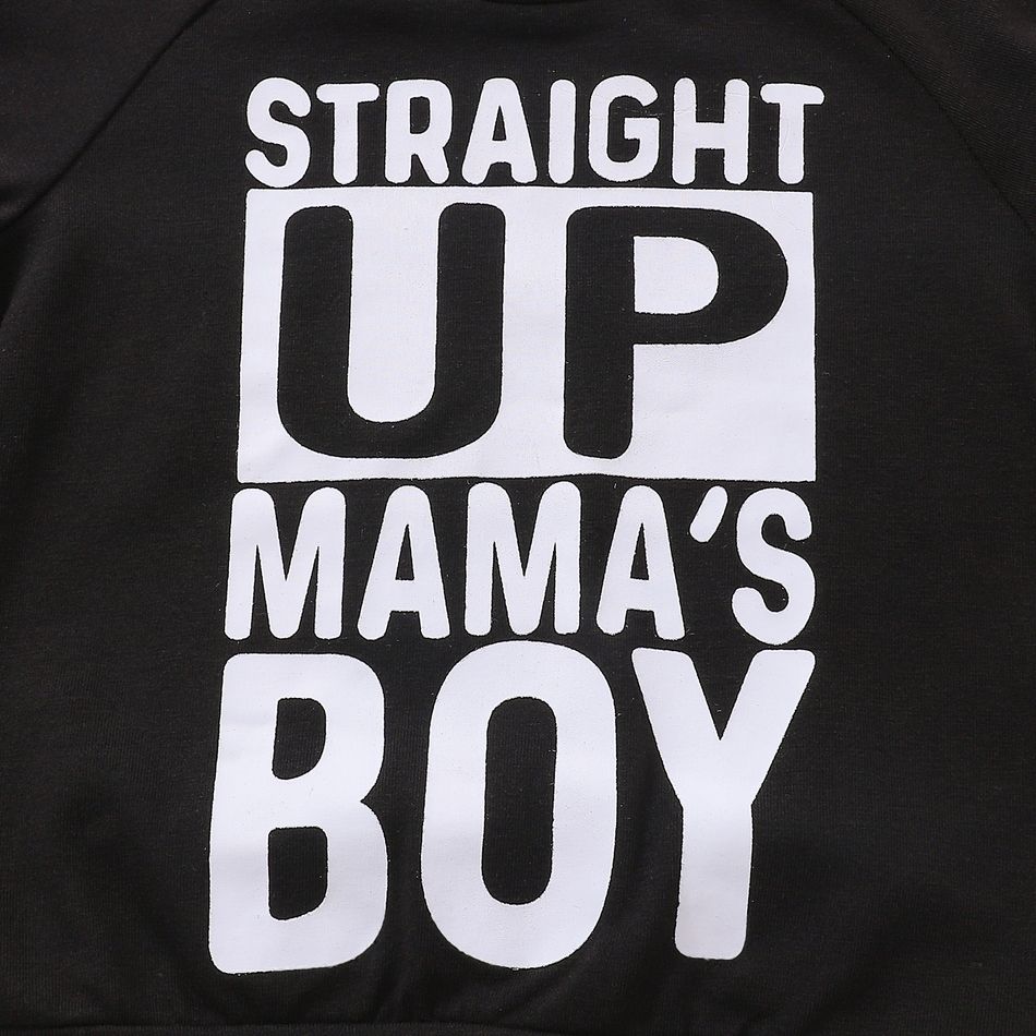 2pcs Baby Boy Long-sleeve Letter Print Sweatshirt and Camouflage Print Sweatpants Set Army green big image 3