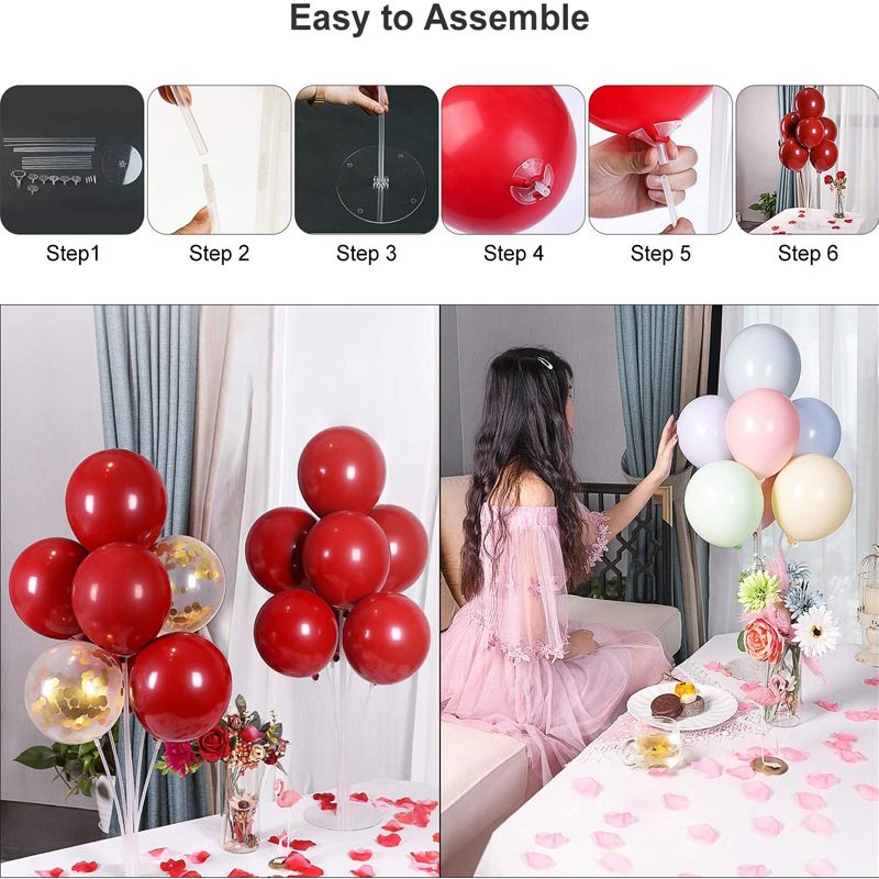 Birthday Party and Wedding Decoration Splicing Transparent Table Floating Support Balloon Display Stand Balloon Pole White big image 4