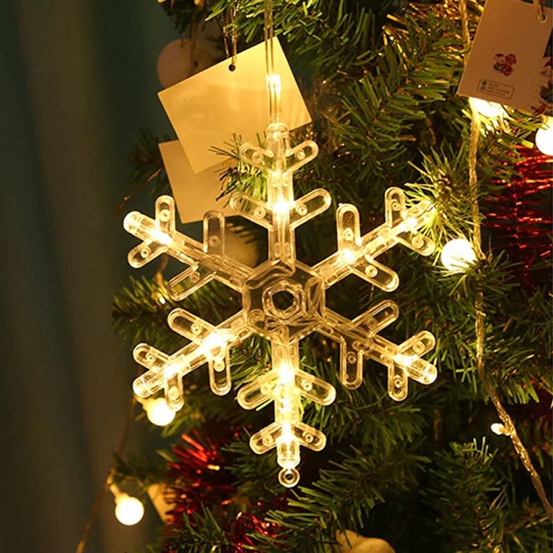 أضواء عيد الميلاد الصمام زينة نافذة داخلية مع الالتصاق سلسلة مصباح أبيض دافئ لتزيين شجرة عيد الميلاد أبيض