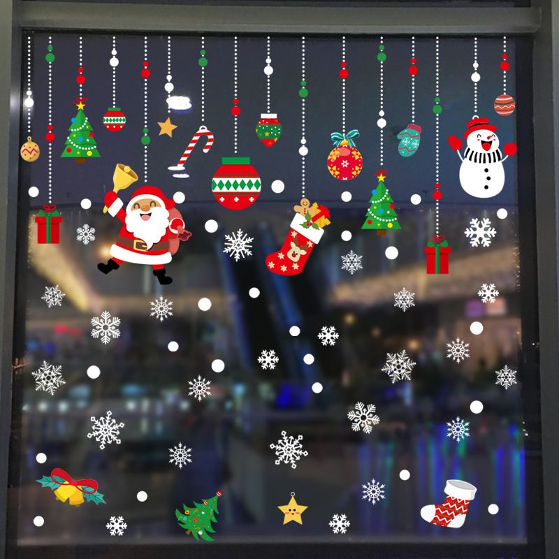 Christmas Window Clings Christmas Window Decorations Merry Christmas Window Sticker for Glass Window Multi-color