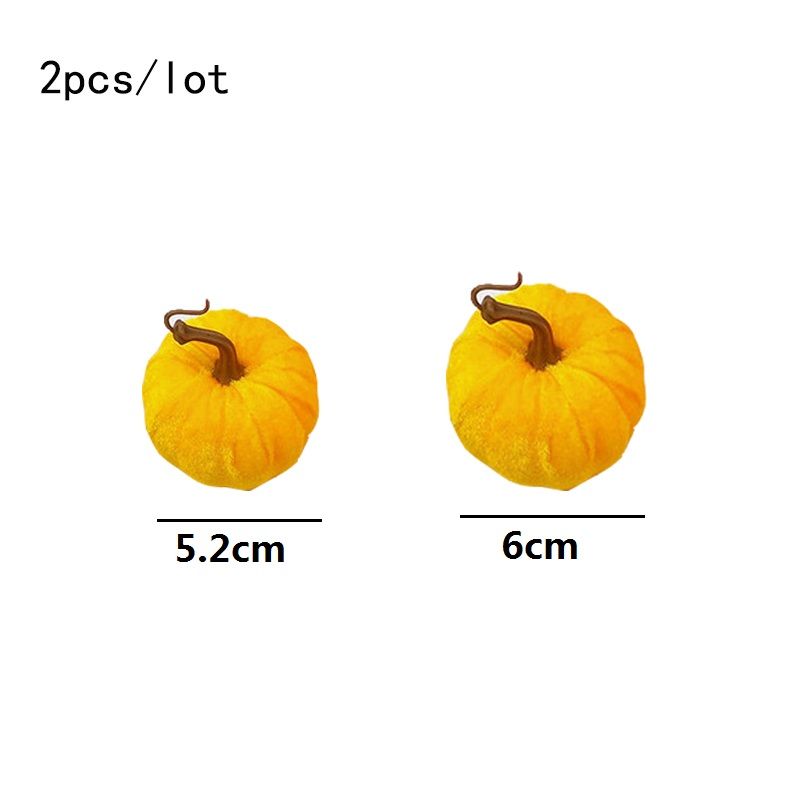 2-pack Thanksgiving Artificial Pumpkins Velvet Fall Harvest Simulation Foam Mini Pumpkins Thanksgiving Decorations Holiday Table Decor Gold