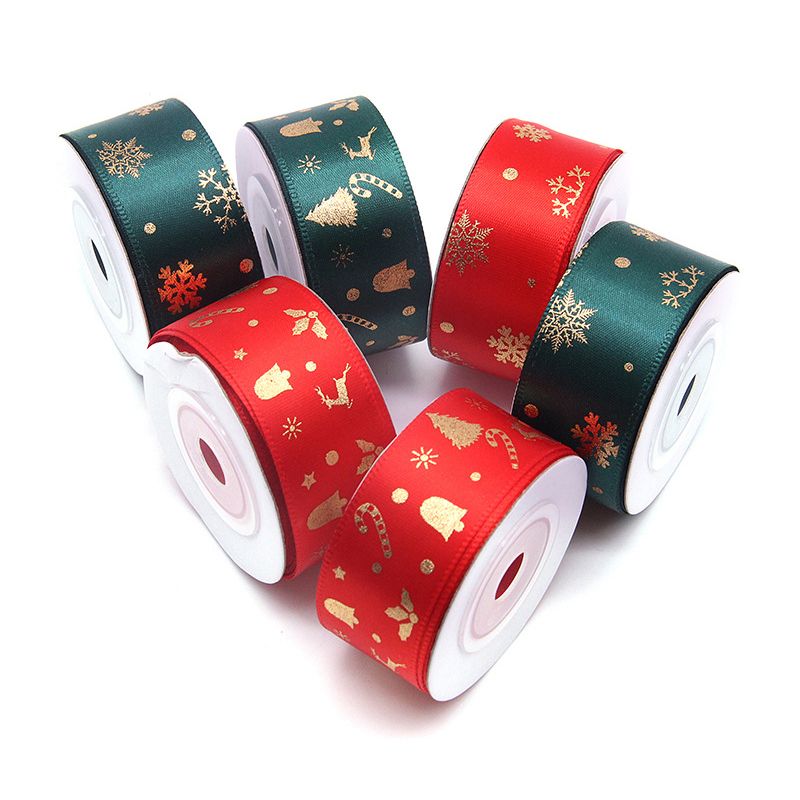 Christmas Wrapping Ribbon Christmas Snowflakes Ribbon for Gifts Packing Christmas Party Decoration Light Green big image 4