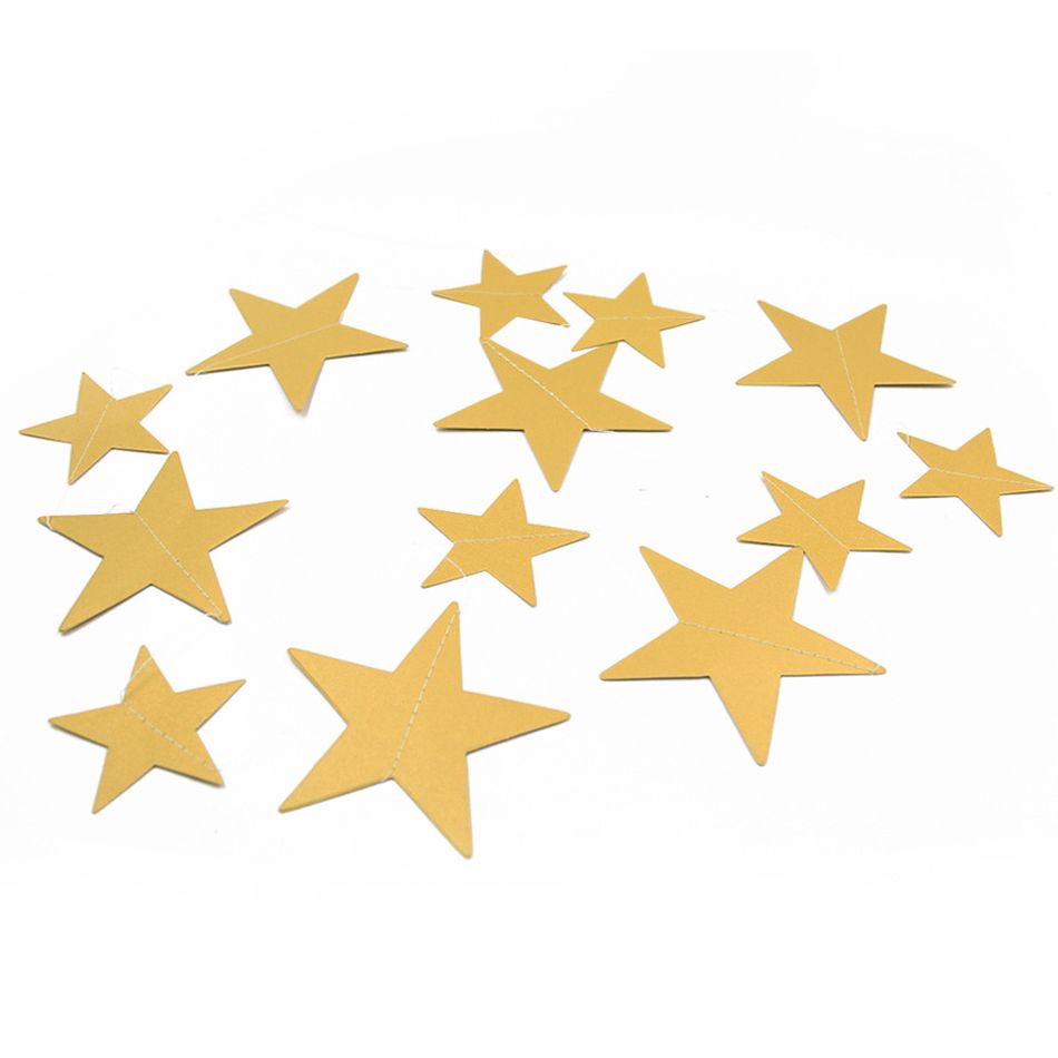 Gold Stars Paper Garland Banner Hanging Decoration for Wedding Birthday Festival Party Decor Gold