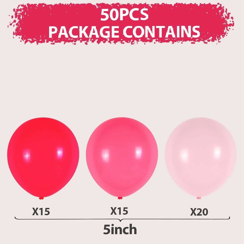 50-pack Multicolor Latex Balloon Set for Valentine's Day Wedding Birthday Anniversary Party Decoration Multi-color