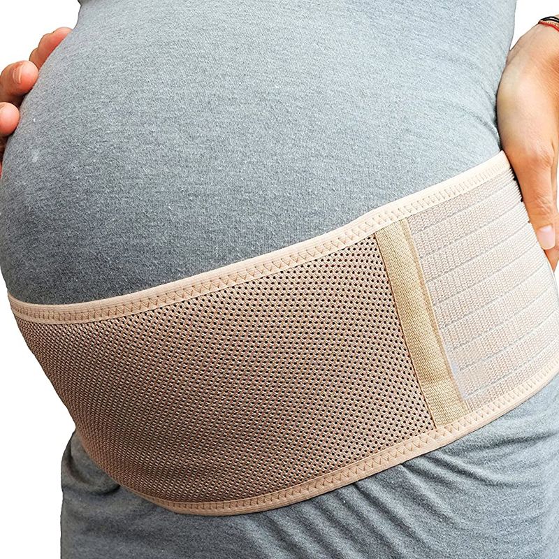 Maternity Support Belt Mesh Breathable Pregnancy Belly Support Band Pelvic Back Support Pregnancy Must-Haves Beige big image 2