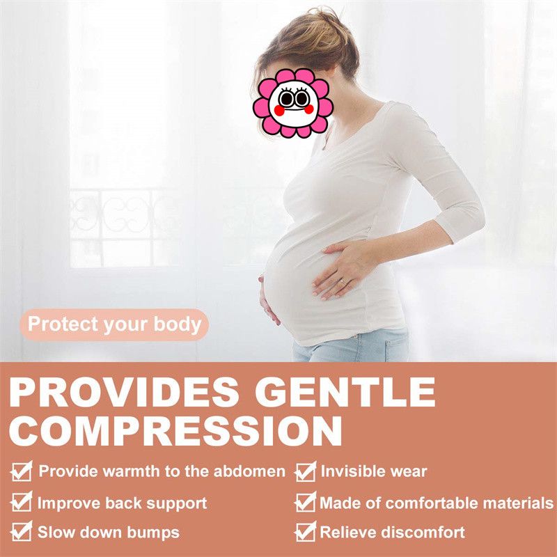 Maternity Support Belt Mesh Breathable Pregnancy Belly Support Band Pelvic Back Support Pregnancy Must-Haves Beige big image 6
