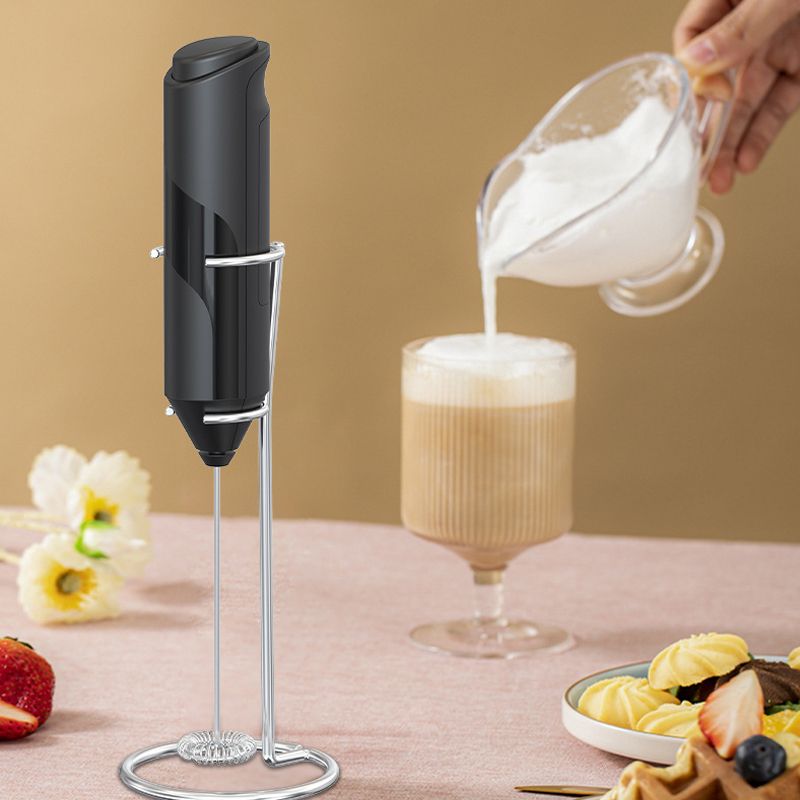 رغوة الحليب المنزلية المحمولة متعددة الوظائف الفولاذ المقاوم للصدأ صانع الرغوة الكهربائية لشراب رغوي القهوة البيض اللون- ب big image 3